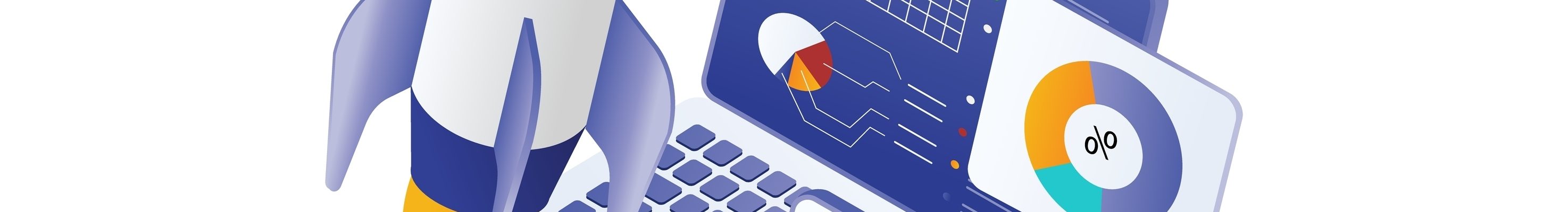 This image shows a rocket boosting data analytics and market performance