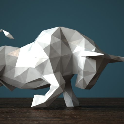 The pic shows a marble statue of a bull