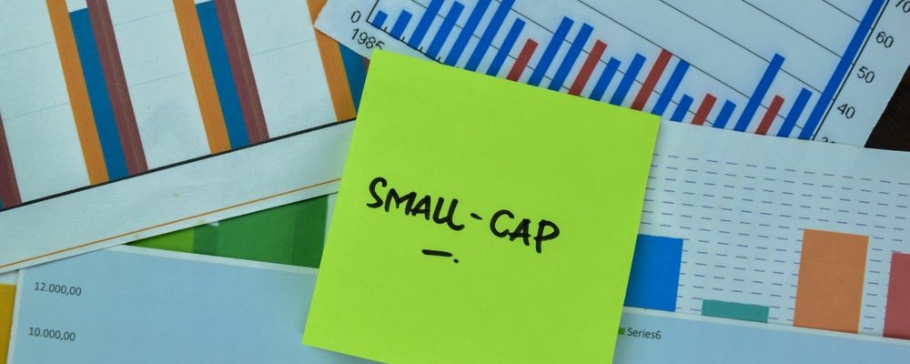 This is an image of small cap written on stick note atop charts