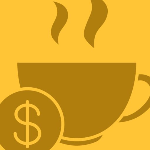 The picture shows a Hot Steaming Cup with Dollar Sign