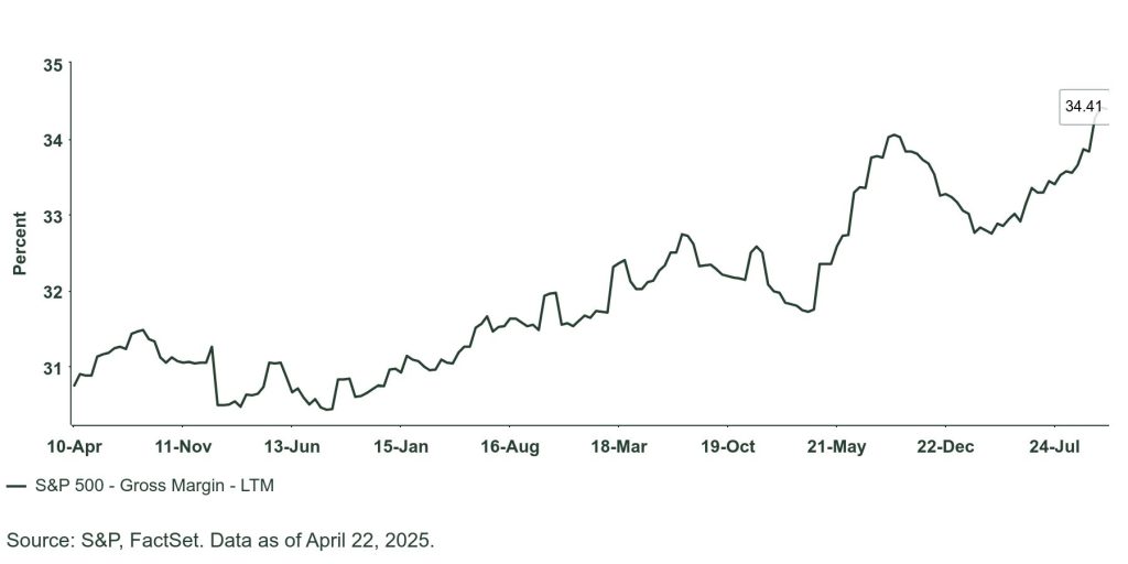 The chart shows SandP Gross Margins