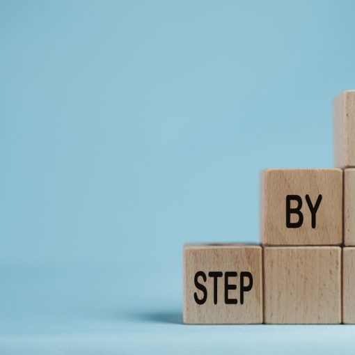 The image shows steps towards growth