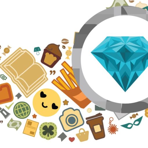 The image shows a gem found by a magnifier in a clutter