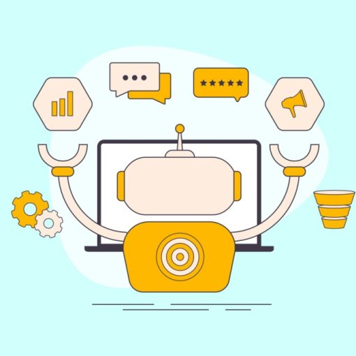 The image depicts AI Marketing Social Media