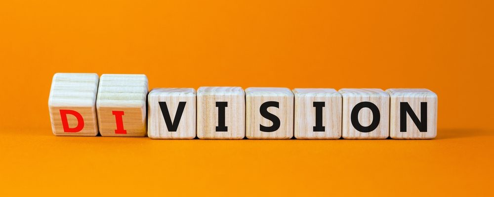 The division letters turned to show vision