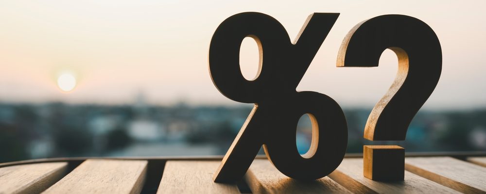 The image shows a question mark next to a percentage sign