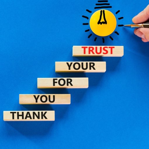 The image shows thank you for trusting concept