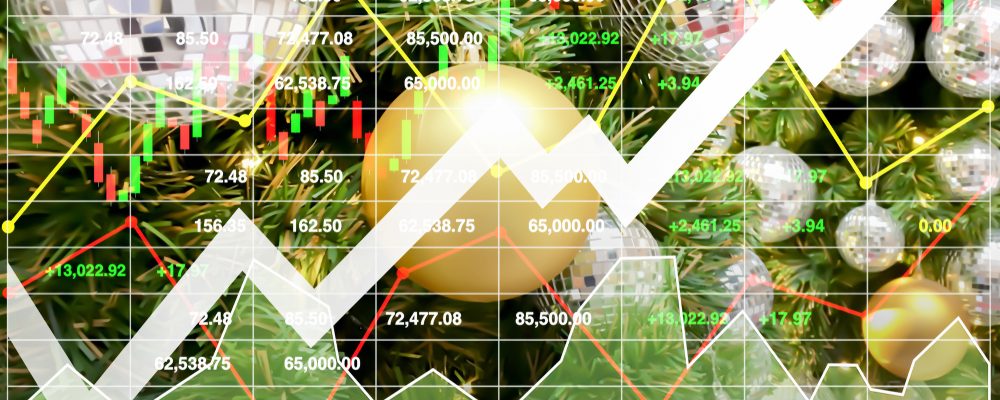The image depicts Stock and Index Rally around Christmas