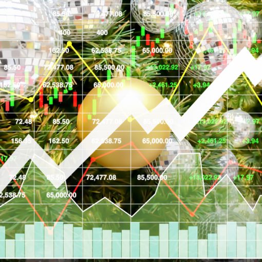The image depicts Stock and Index Rally around Christmas