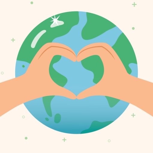 The image depicts love for Earth concept