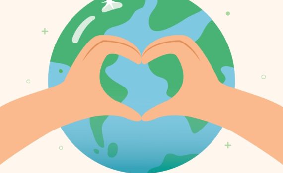 The image depicts love for Earth concept