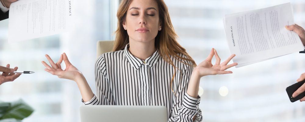 Calm Woman Executive At Desk