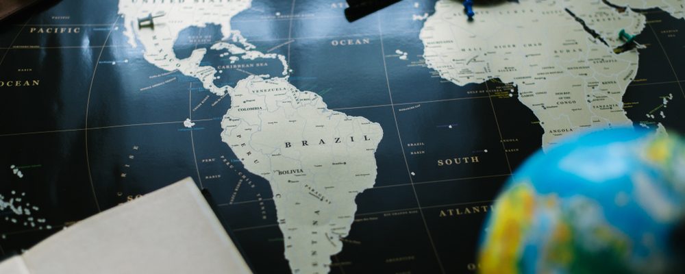 Black Map of the World