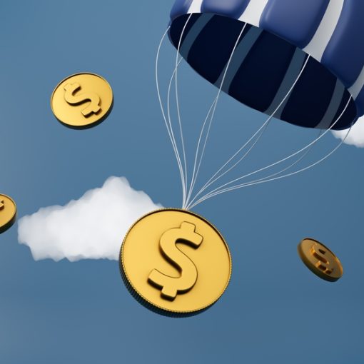Image shows Growing Inflation concept - Coin Flying High
