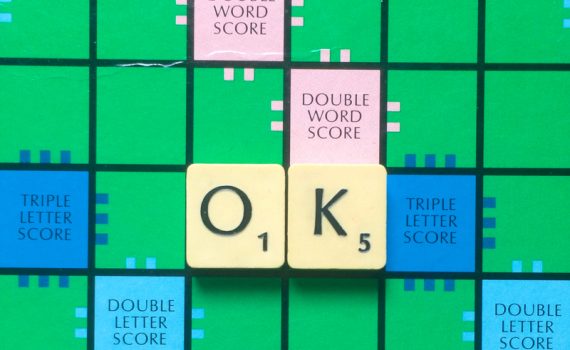 Letter K in the word 'Ok' in Scrabble