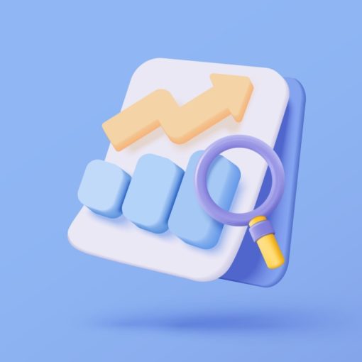 3d Graph Trends Search Icon