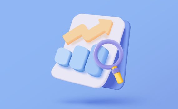 3d Graph Trends Search Icon