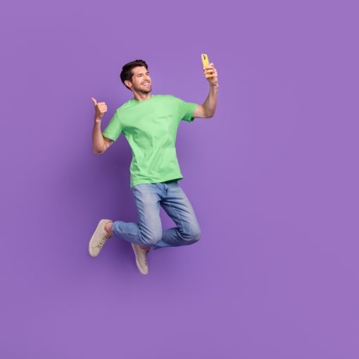 Excited, Happy Man on Mobile