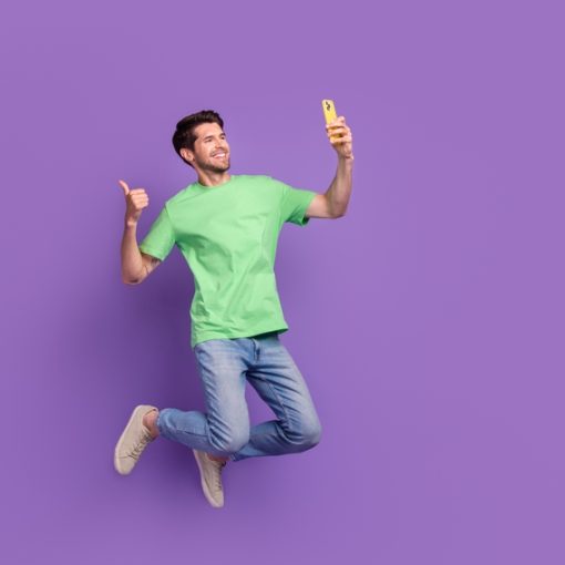Excited, Happy Man on Mobile