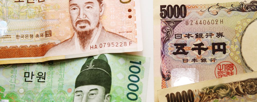 Korean Won And Japanese Yen