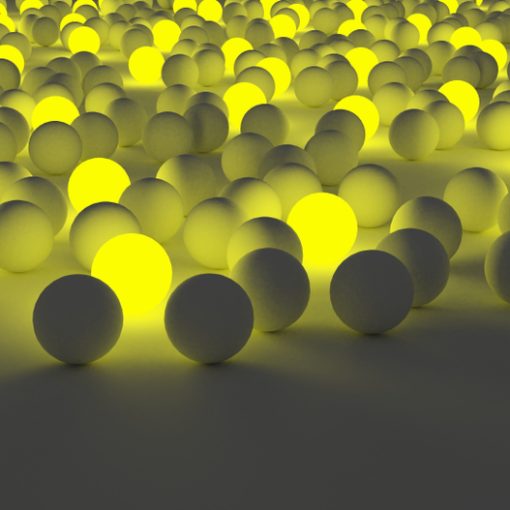 Image shows light and dark balls