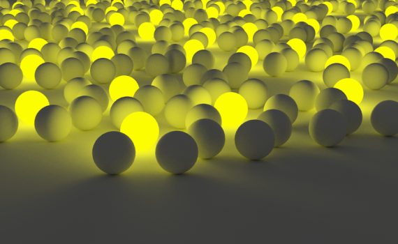 Image shows light and dark balls