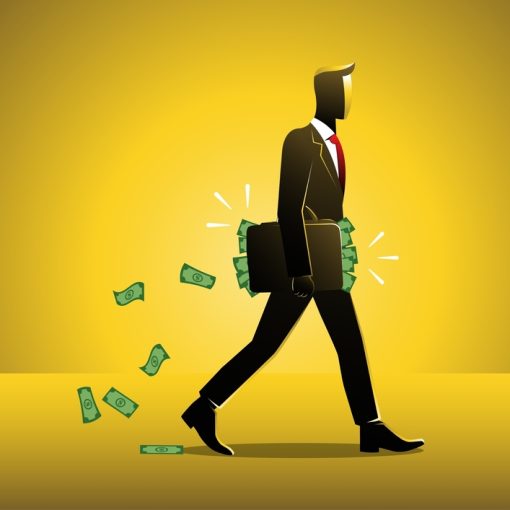 Businessman Walking Holding Briefcase