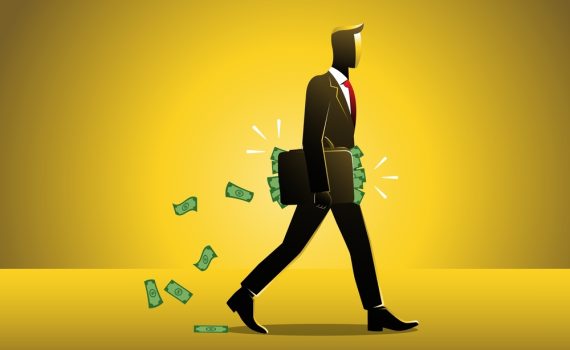 Businessman Walking Holding Briefcase