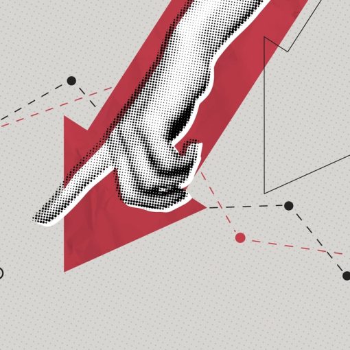 Red Arrow Down Falling