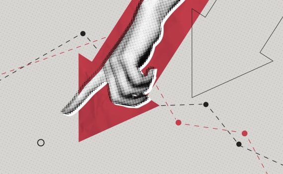 Red Arrow Down Falling