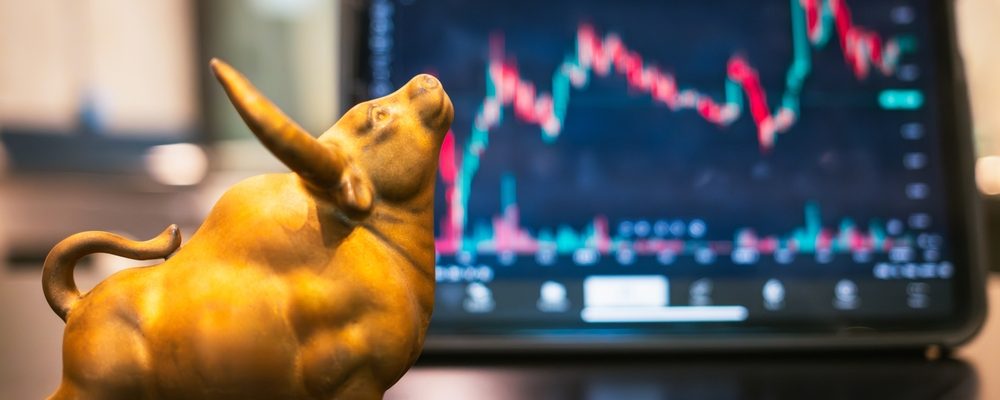 Stock Market Bull Upwards