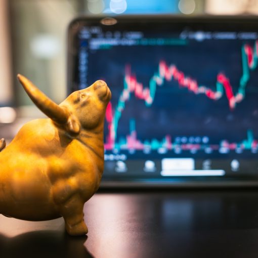 Stock Market Bull Upwards