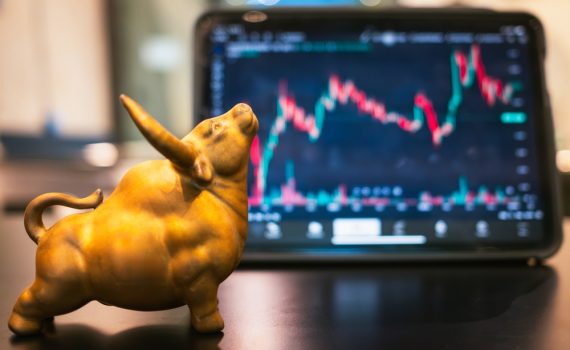 Stock Market Bull Upwards