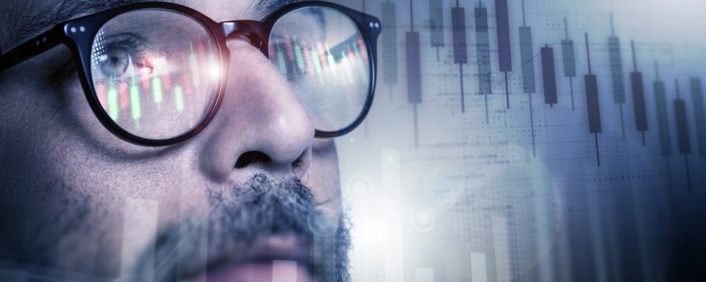Stock Chart Thinking Businessman