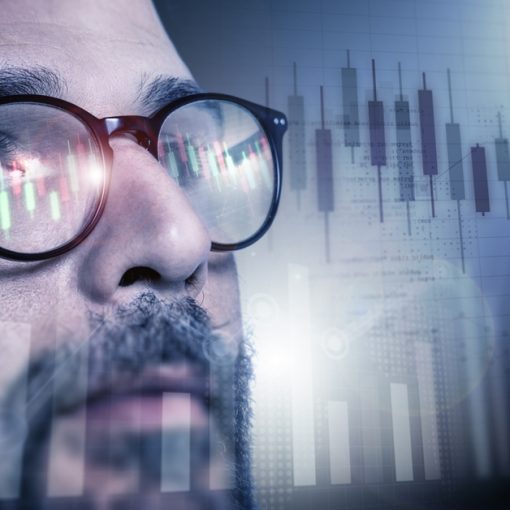 Stock Chart Thinking Businessman