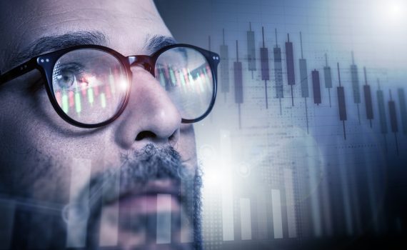 Stock Chart Thinking Businessman